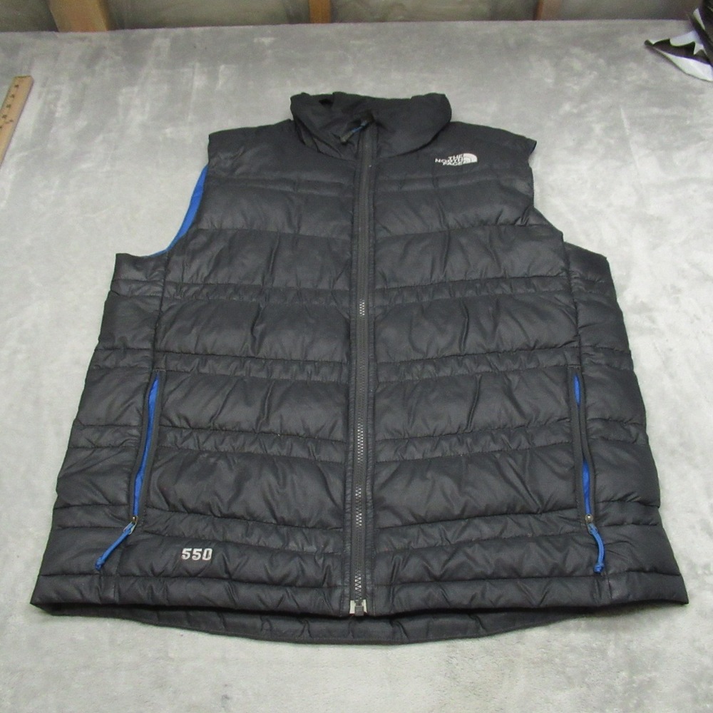 North Face Down Vest Mens Large Black 550 Fill Light Pack Insulated Quilt Puffer